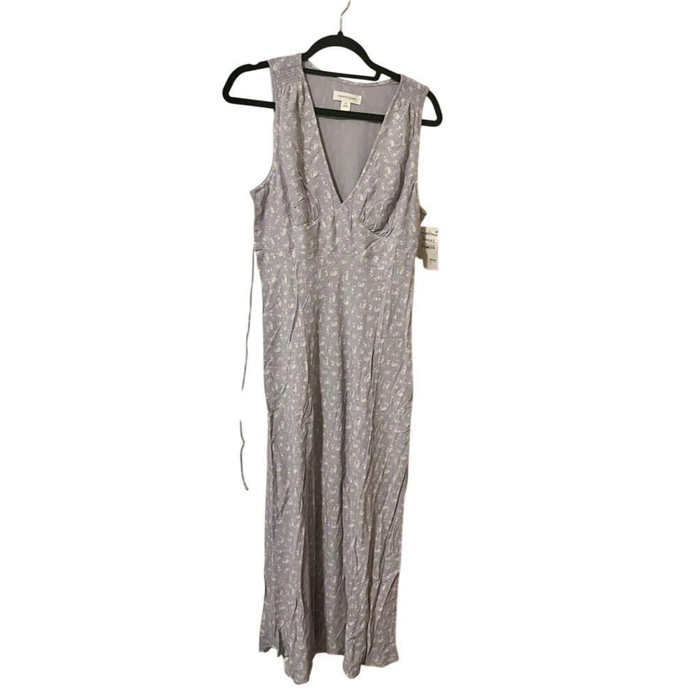 NWT Lavender micro floral Maxi Dress A-line Fairy Cottagecore treasure & bond M - Picture 2 of 8